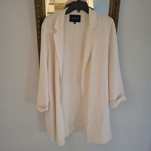Lafayette 148 cream long line jacket xl
